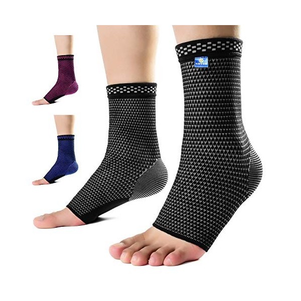 ABYON Attelle de cheville paire , chaussettes de compression à la cheville pour homme et femme Fasciite plantaire, douleurs 