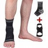 MILAIUN Chevillere Entorse, 1 Paire Attelle Cheville Entorse pour Homme Femme, Antidérapant Compression Chevillère pour Ligam