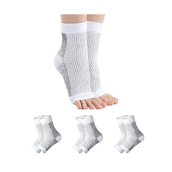 Kseyic Lot de 3 paires de chaussettes de compression Nano-neuropathie pour gonflement, fasciite plantaire, douleur neuropathi