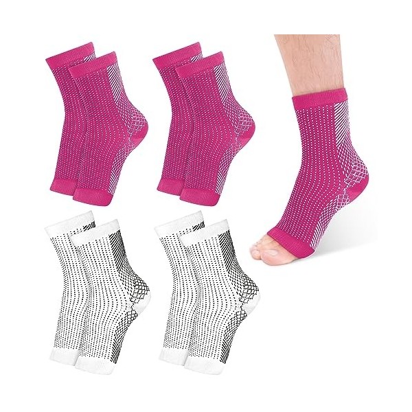 HRGOYY 4 Paires Chaussettes De Compression, Chaussettes Running,Chaussettes De Compression OrthopéDiques Pour LArthrite, Les