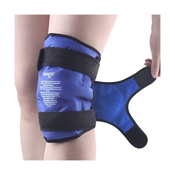 NEWGO Pack de glace pour le genou Enveloppe réutilisable pour la thérapie par le chaud et le froid pour la chirurgie de rempl