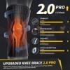 CAMBIVO 2 PCS Genouillere Arthrose Genou, Genouillère Sport Ligamentaire avec Stabilisateurs Latéraux et Coussinet en Gel Rot