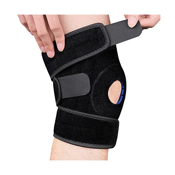 Coolzon Genouillère Sport, Genouillère Rotulienne et Ligamentaire,Autocollants Magiques Réglables avec Genouillère, Respirant