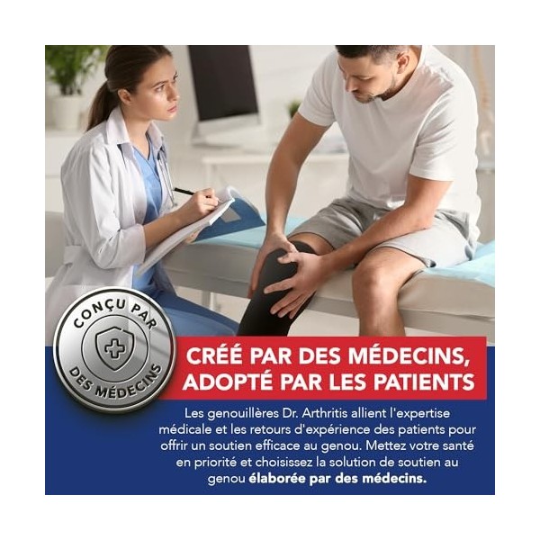 Genouillère Sport Noire Conçue par des Médecins/Attelle genou/Genouillere Arthrose Genou et Soulagement Garanti pour Tendinit