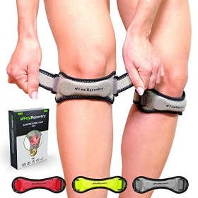 2 Pack Genouillère Rotulienne Homme et Femme - Sangles Tendon Rotulien, Tendinite, Chondromalacie, Blessures du Ménisque et L