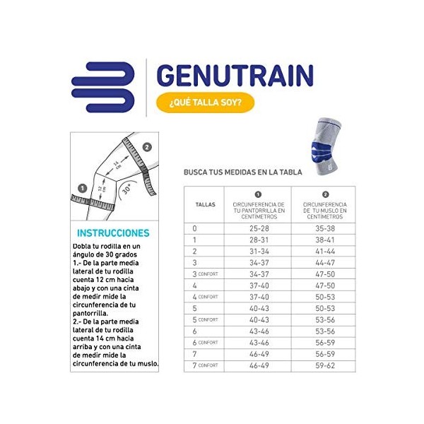 BAUERFEIND Genouillère rembourrée, GenuTrain, Mixte, 11041205080003, Titane, 3