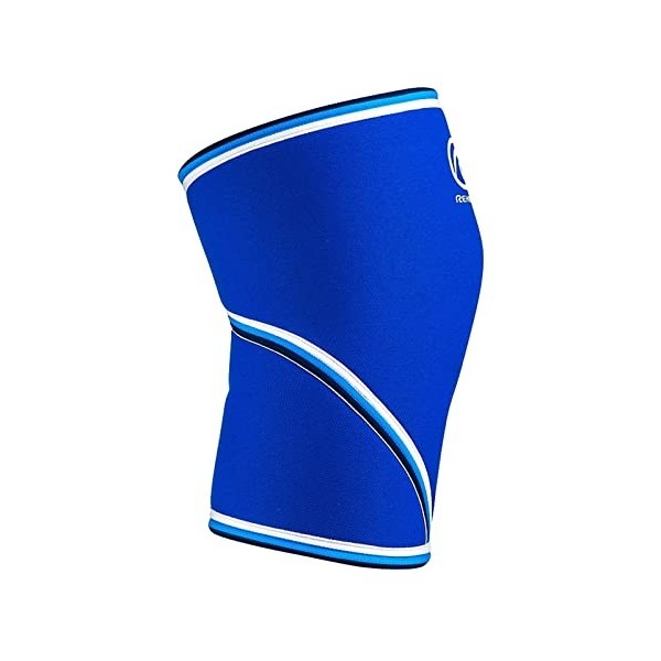 Rehband Bandage de genou Rx Original V, 1 pièce ou 1 paire, support de genou 7mm, manchon de genou, Couleur:Bleu, Taille:M