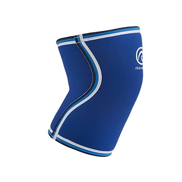 Rehband Bandage de Genou RX Original, 1 pièce, genouillère en 7mm néoprène, genouillère de Fitness, Couleur:Bleu, Taille:XL