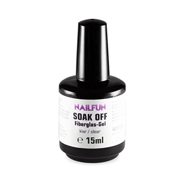 Soak Off Gel Clair avec fibre de verre UV + LED [1 x 15 ml]