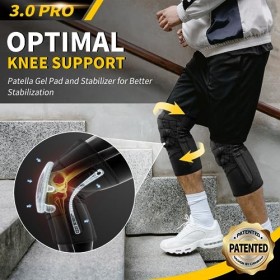 CAMBIVO Genouillère Professionnelle Médicale Sport pour Homme Femme, Genouillère Compression Elastique avec Coussinets en Gel