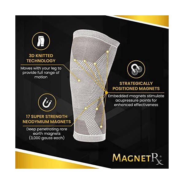 MagnetRX® - Genouillère rotulienne lot de 2 Manchon de compression pour genoux avec aimants ligamentaire pour le sport main