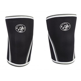 Scorpion Power Lifting Paire de 7&nbsp;mm pour genou en néoprène manches crossfit genou Wraps moyen noir