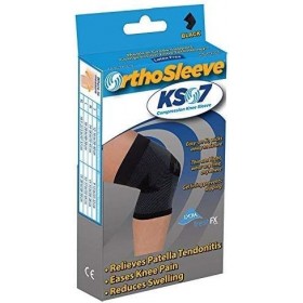 Orthosleeve® KS7 Manchon de genou | Noir - taille L | Technologie Exclusive de Compression 7 Zones