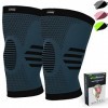 2 Pack Genouillères Homme et Femme - Manchon de Compression du Genou pour Running, Basket et Sports - Genouillère pour lArth