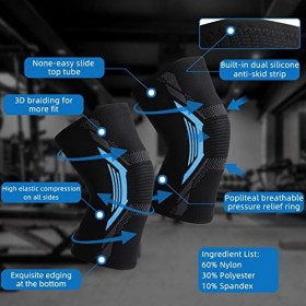 Genouillère de Compression pour le Soutien et la Douleur de larthrite - Genouillère en Cuivre pour lentraînement, la Course
