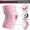 Idefair Genouillères pour femme - Rose - Taille M à XXL - Bandage de compression pour tendon rotulien avec fermeture Velcro -