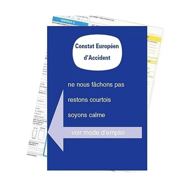 Idée pro mobilité® Constats Amiable - Agréés Toutes Assurances - France et Europe - Couleur Bleu - Deux Volets - Papier de Qu