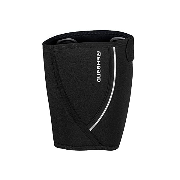 Rehband QD Bandage pour la cuisse, 1 pièce, compression de la cuisse 5mm néoprène, soutien de la cuisse, Couleur:Noir, Taille