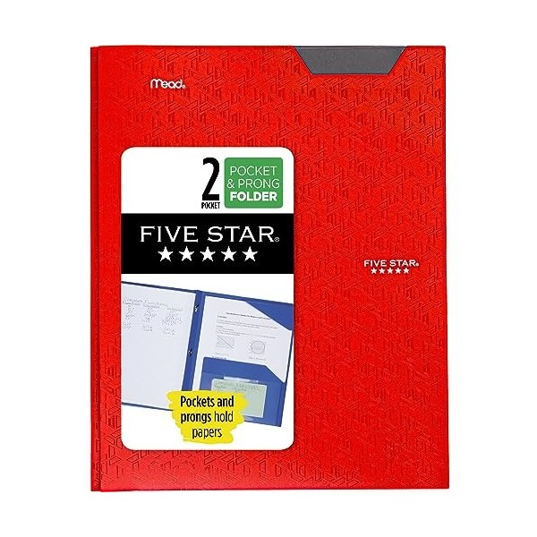 Cinq étoiles perforée Advance fichier 1 pièce Red