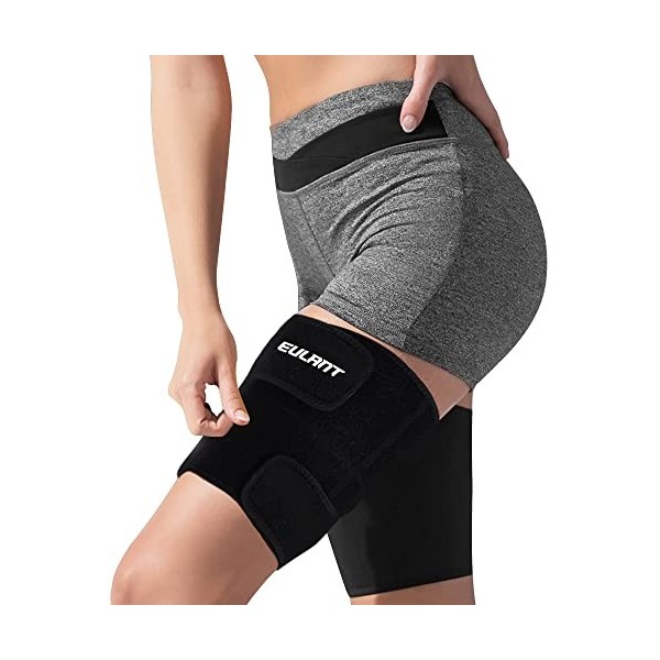 EULANT Manchon de Compression pour Cuisse,Strap Cuisse,Ajustable Cuisse Compression Manches,Bandage de Cuisse pour maintient 