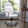 Flash Meuble Qd-5058 m-White-GG Mid-Back Executive Chaise de Bureau Cuir Blanc