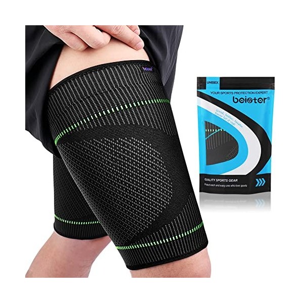 beister Manchons de compression pour les ischio-jambiers, 20-30 mmHg - Antidérapants - Pour les ischio-jambiers douloureux, a