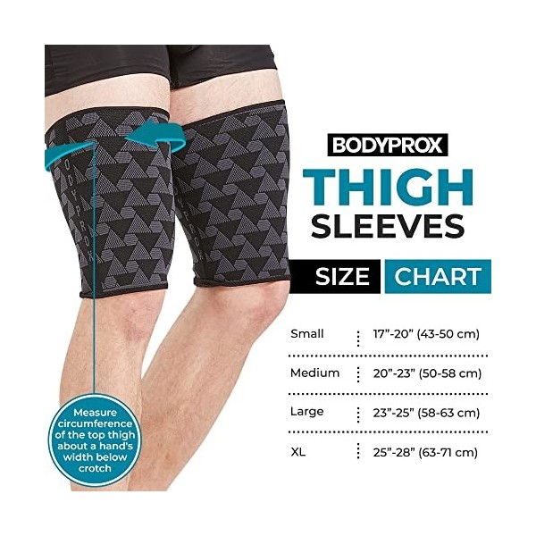 Bodyprox Manchon de compression pour cuisse 1 paire , manchon de compression pour ischio-jambiers pour homme et femme taill