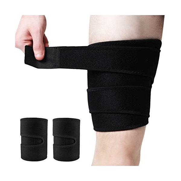 Goosom Cuisse Brace Support, Réglable Bandage de Cuisse, Bandage de compression T45B（2 Pièce）