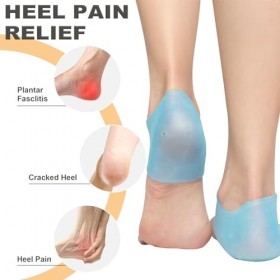 Protege Talon Silicone, 6Pcs Manches de Talon en Gel, Protège Talon, Tasses de Talon Pour Fasciite Plantaire, Tendinite, Doul