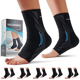 KINETIC EVOLUTION Lot de 2 protège-pieds pour homme et femme - Antidérapants - Respirants - Compression - Bandage de cheville