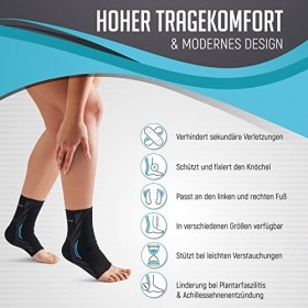 KINETIC EVOLUTION Lot de 2 protège-pieds pour homme et femme - Antidérapants - Respirants - Compression - Bandage de cheville