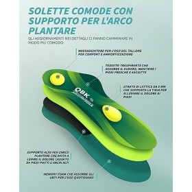 Semelles intérieures QBK Flatfoot avec soutien de la voûte plantaire pour la fasciite plantaire, la tendinite dAchille, le s