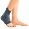 medi Levamed Active – Chevillère gauche | Argent | Taille III | Bandage de pied avec système de sangle de stabilisation
