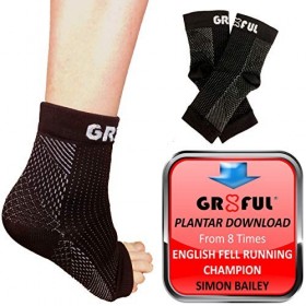 Gr8ful® Chaussettes pour fasciite plantaire avec réduction de gonflement 247 et soutien pour la voûte plantaire, le talon, la
