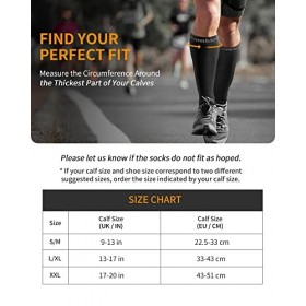 CAMBIVO 2 Paires Manchon Compression Mollet, Manchon de Compression, Bas de Contention Femme Homme, Chaussettes de Contention