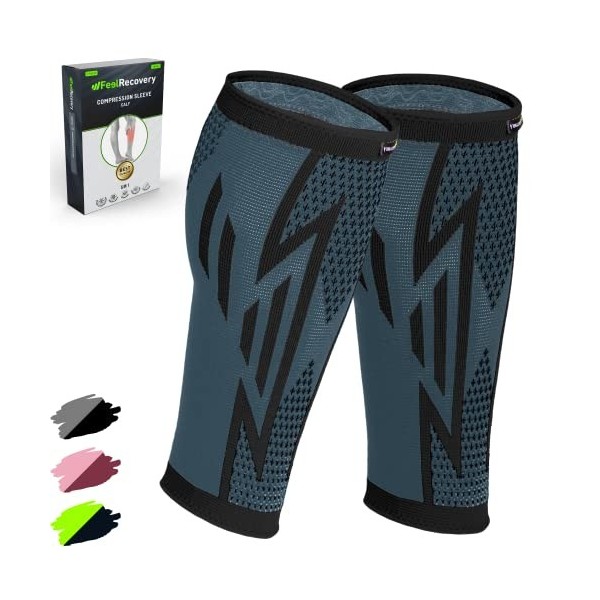 2 Pack Manchons de Compression Homme & Femme - Support de Mollets pour Running, Périostite, Tensions Musculaires et Crampes -