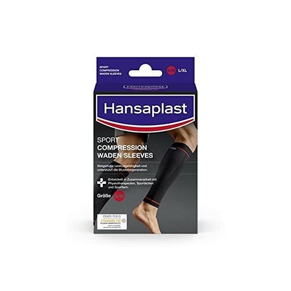 Hansaplast Sport Compression Wear Waden Sleeves Bandage de mollet pour soutenir les muscles, les mollets et les bas de compre