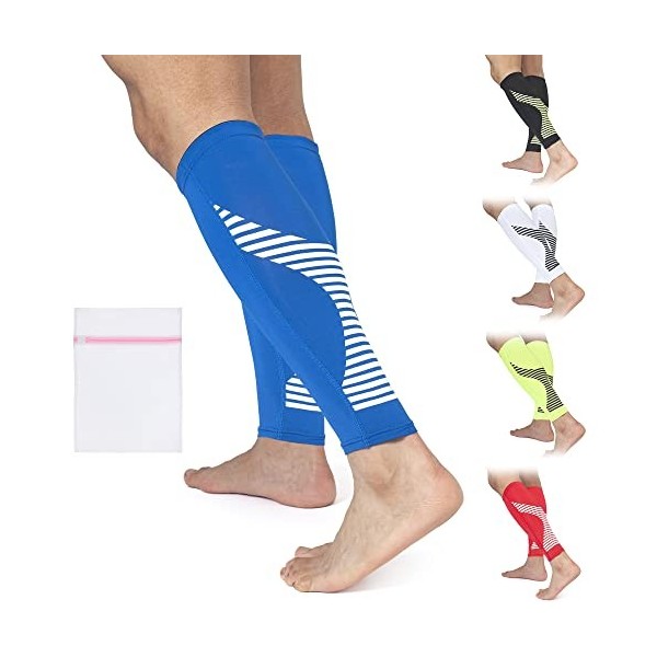 360 RELIEF Manchons de compression pour mollet – pour attelles tibiales,Circulation, course, marche, cyclisme, jogging, fitne