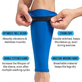 360 RELIEF Manchons de compression pour mollet – pour attelles tibiales,Circulation, course, marche, cyclisme, jogging, fitne