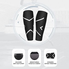 AUXDIQ 1 Paire de Manches de Compression pour Mollets de Maintien de Mollet de Sport pour Hommes et Femmes