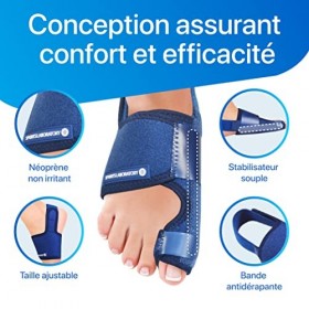 Sports Laboratory Ensemble Ajustable d’Orthèses – Kit Jour et Nuit – Soulagement et Protection Premium – 2 Correcteurs Oignon