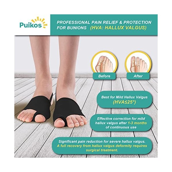 Puikos Lot de séparateurs dorteils Hallux Valgus, 1 paire de chaussettes Hallux Valgus Correcteur doignon, 1 sangle pour gr