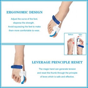 MengH-SHOP Correcteur DOrteils Orthèse Hallux Valgus Séparateurs et Gel Traiter la Douleur Sous le Pied dans la Jointure Du 