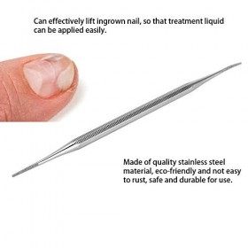 Lime à Ongles Incarnés, Poussoir à Ongles à Double Extrémité en Acier Inoxydable pour Ongles Incarnés