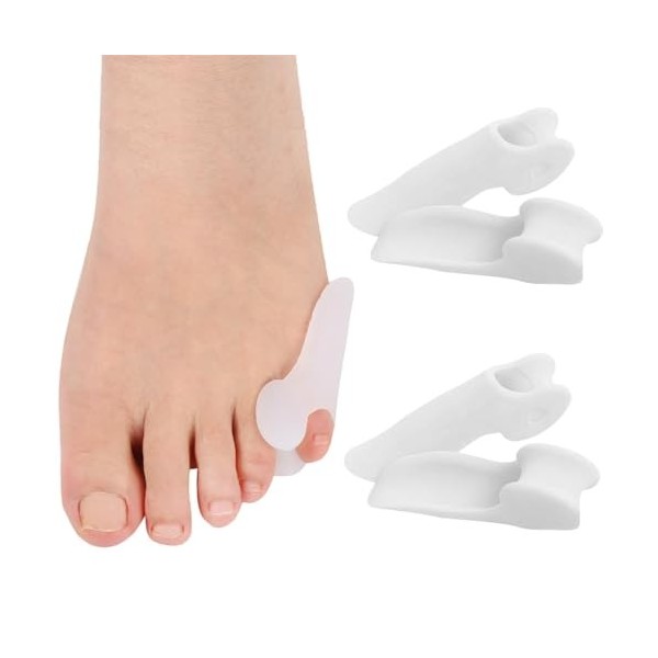 EODKSE Correcteur dhallux valgus - 4 séparateurs dorteils en Gel de Silicone Souple pour Tous, Hommes et Femmes, avec Couss