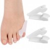 EODKSE Correcteur dhallux valgus - 4 séparateurs dorteils en Gel de Silicone Souple pour Tous, Hommes et Femmes, avec Couss