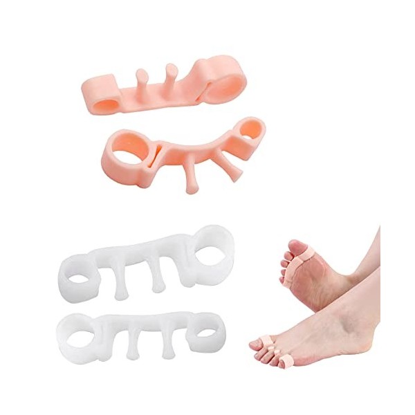 Lot de 4 paires de séparateurs dorteils en silicone pour correction dhallux valgus