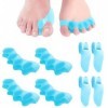 Séparateur Orteils Silicone, Hallux Valgus Correcteur, 4 Paires Bleu Clair Écarteur Orteil Pour Orteils se Chevauchant en Sil