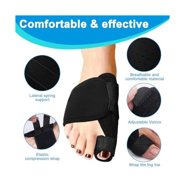 Orthèses pour Hallux Valgus 1 paires Hallux Valgus, Orthese Hallux Valgus pour le Soulagement de la Douleur du Gros Orteil et