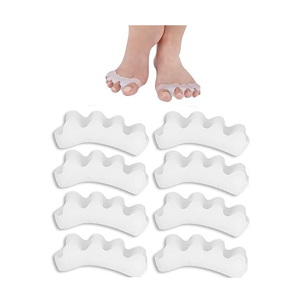 BaByLeisure 4 Paires Séparateur Orteils Silicone, Correcteurs Dorteils, Hallux Valgus Correcteur, Ecarteur Orteil, Pour Femm